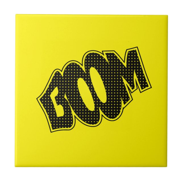 Catchy Ceramic Tile Speech Bubbles Boom (Front)
