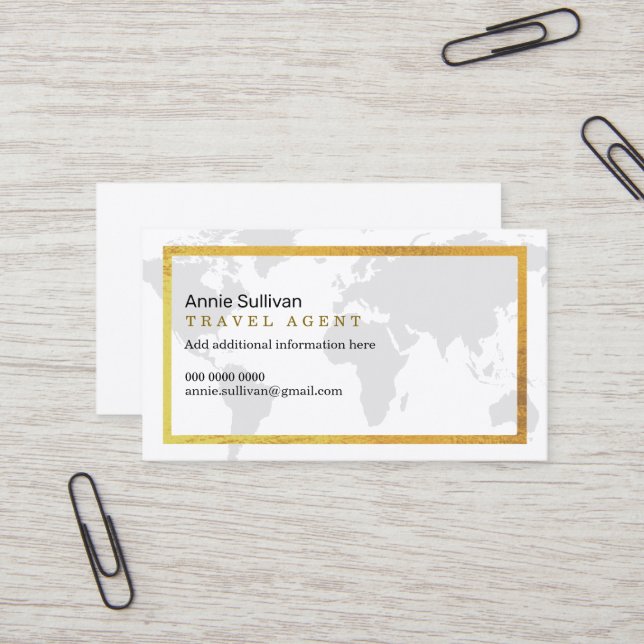 Catchy, Classy, Modern Professional Travel Agent  Business Card (Front/Back In Situ)