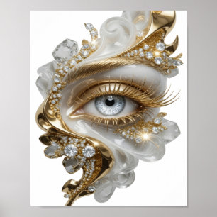 Catchy Gold GOLDEN EYE Slogan Design Poster