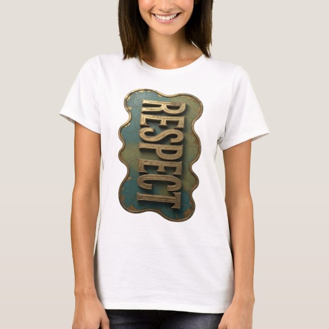 Catchy Gold RESPECT Modern Design T-Shirt (Front)