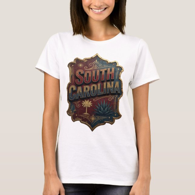 Catchy Gold SOUTH CAROLINA Custom Tee (Front)