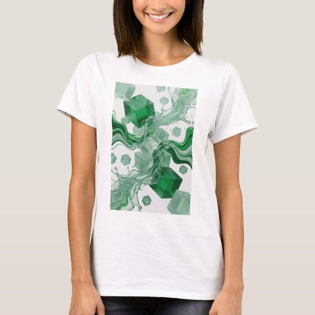 Catchy Green ABSTRACT ART Statement Tee (Front)