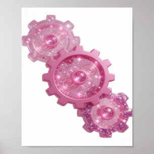 Catchy Pink PINK GEAR ICONS Poster