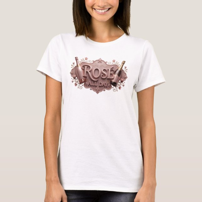 Catchy Pink ROS ALL DAY Custom Tee (Front)