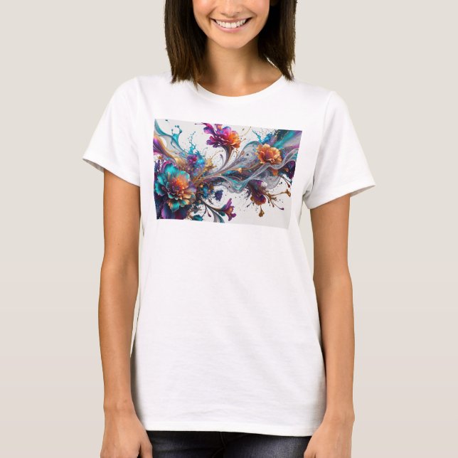 Catchy Silver ABSTRACT ART Design T-Shirt (Front)