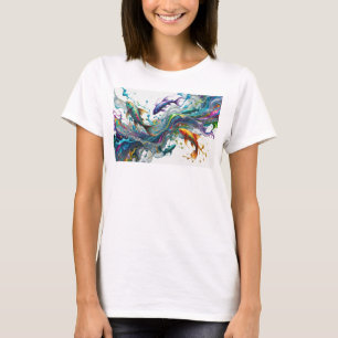 Catchy Silver FISHES IN COLORFUL WATER Quote Shirt