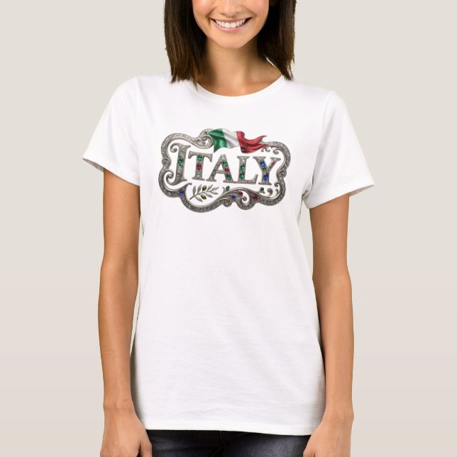 Catchy Silver ITALY Shirt Design (Front)