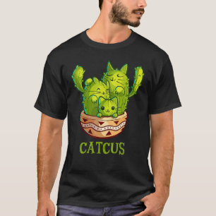 Catcus Cute Cat And Cactus Mexican Cactus Cinco De T-Shirt