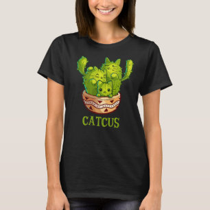 Catcus Cute Cat And Cactus Mexican Cactus Cinco De T-Shirt