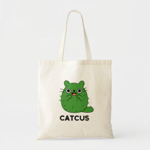 Catcus Cute Cat Cactus Pun Tote Bag