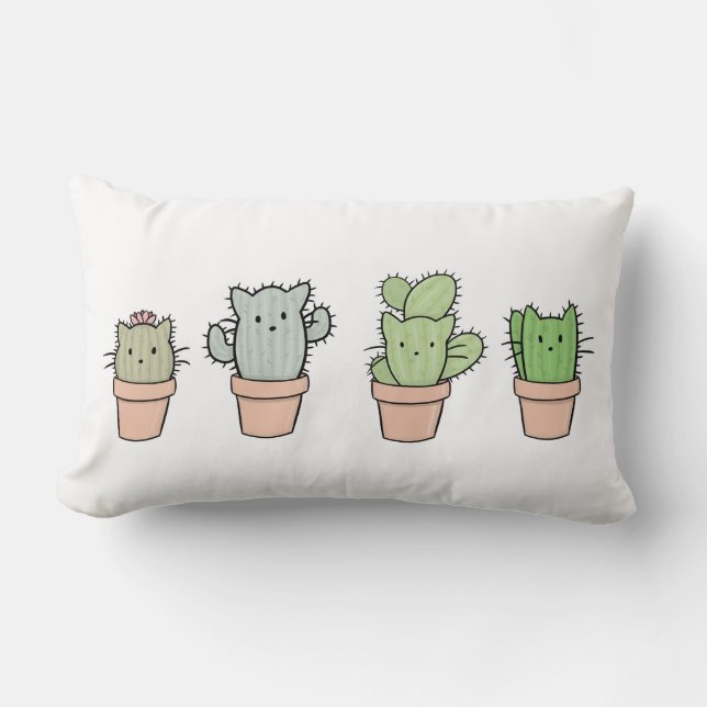 Catcus Family Cusion Lumbar Cushion (Front)