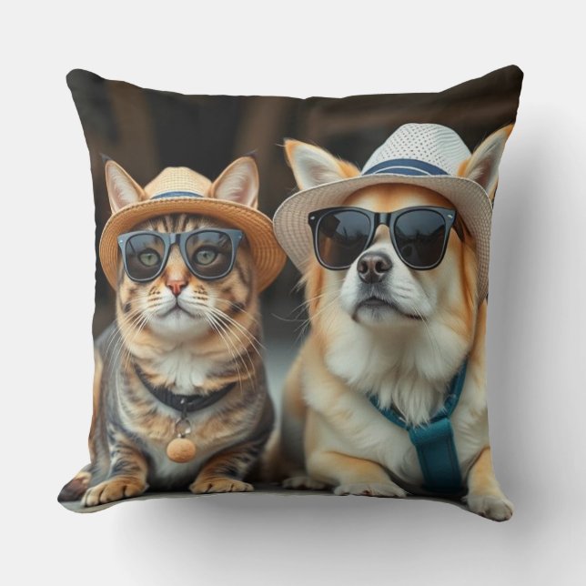 CatDog Large Pillow (Front)