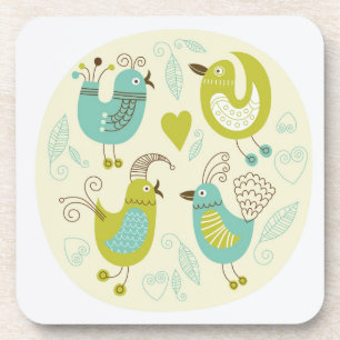 cate cartoon birds coaster