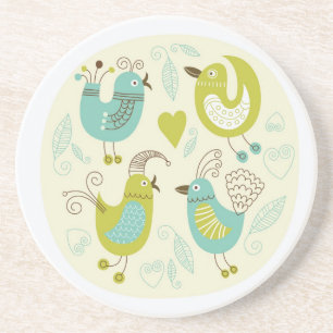 cate cartoon birds coaster