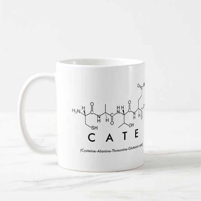 Cate peptide name mug (Left)