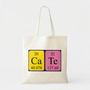 Cate periodic table name tote bag