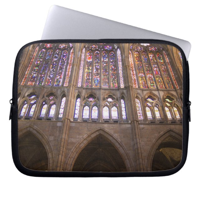 Catedral de Leon, interior stained glass windows Laptop Sleeve (Front)