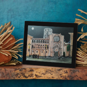 Catedral de Santa María Painting by Alfred Fox Plaque