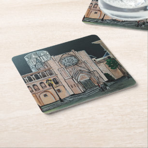 Catedral de Santa María Painting by Alfred Fox Square Paper Coaster