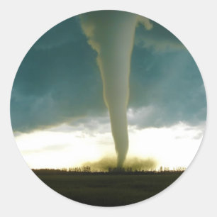 Category F5 Tornado Approaching Elie Manitoba Classic Round Sticker