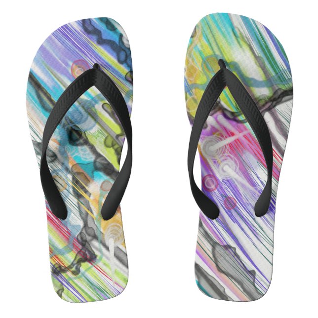 CATEGORY FIVES SWIRLING ABSTRACT ART DESIGN JANDALS (Footbed)