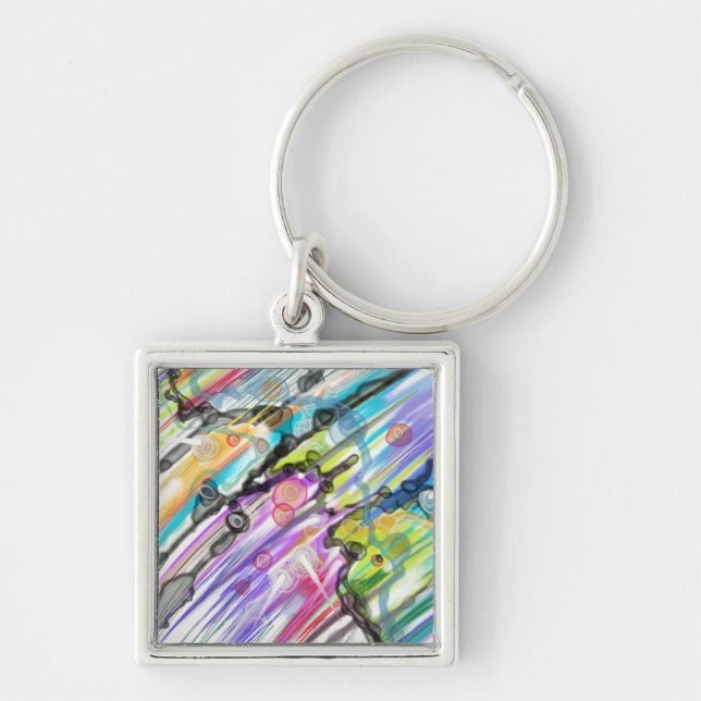 CATEGORY FIVES SWIRLING ABSTRACT ART DESIGN KEY RING (Front)