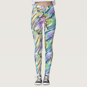 CATEGORY FIVES SWIRLING ABSTRACT ART DESIGN LEGGINGS
