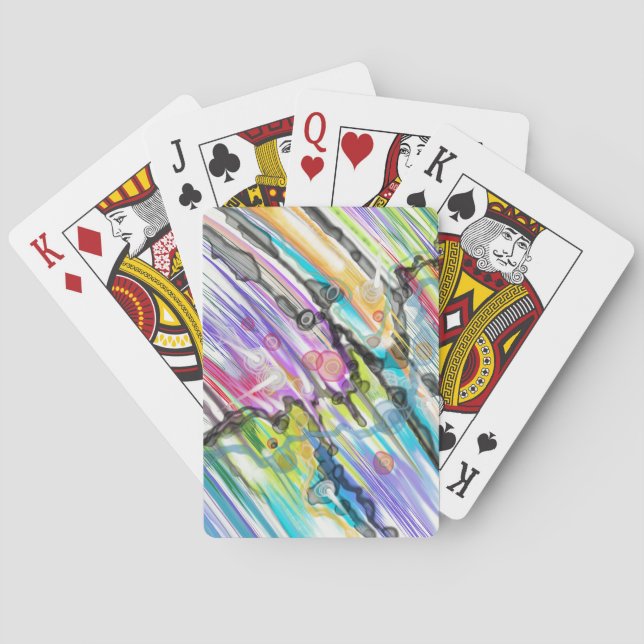 CATEGORY FIVES SWIRLING ABSTRACT ART DESIGN PLAYING CARDS (Back)