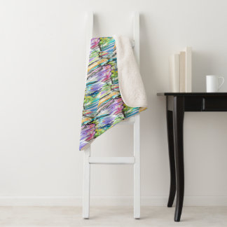 CATEGORY FIVES SWIRLING ABSTRACT ART DESIGN SHERPA BLANKET