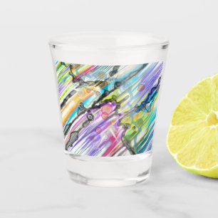 CATEGORY FIVES SWIRLING ABSTRACT ART DESIGN SHOT GLASS