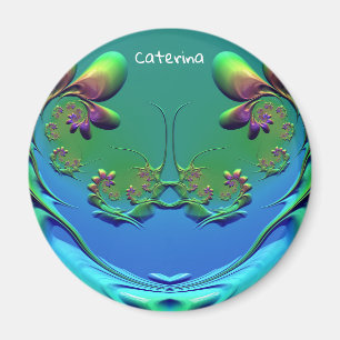 CATERINA ~ Personalised Miniature Rose Fractal ~  Magnet