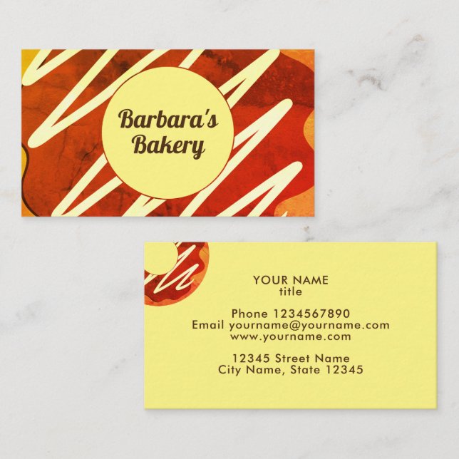 Catering bakery pastry business card template (Front/Back)