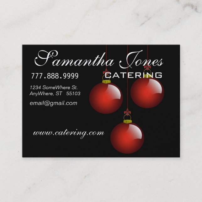 Catering Business Card with Cute Turkey (Front)