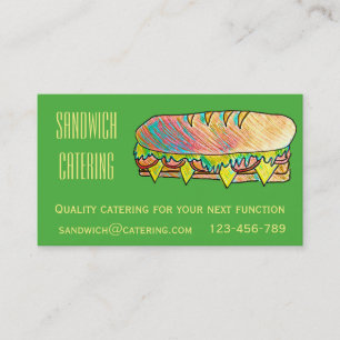 Catering business for sandwich lunch functions card