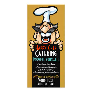 Catering business promotion Menu.Chef.Customisable Rack Card