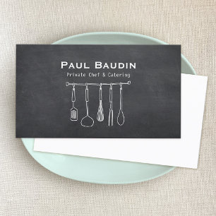 Catering Chef Cooking Utensils Business Card
