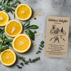 Catering Chef Event Planning Food CUSTOM Kraft Business Card