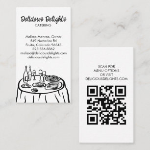 Catering Chef Event Planning Food Prep CUSTOM QR Business Card