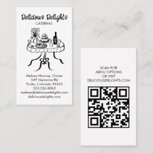 Catering Chef Event Planning Food Prep CUSTOM QR  Business Card