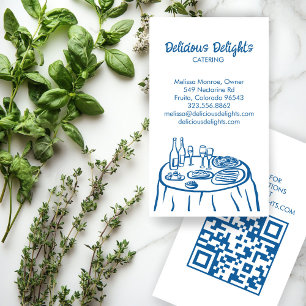 Catering Chef Event Planning Food Prep CUSTOM QR  Business Card