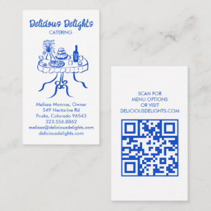 Catering Chef Event Planning Food Prep CUSTOM QR  Business Card