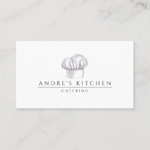 Catering Culinary Watercolor Chef's Hat  Business Card