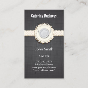 Catering Elegant Lace Dark Linen Chef Business Card