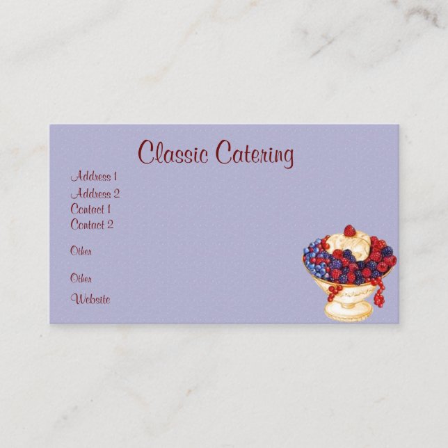 Catering or Chef Business Card (Front)