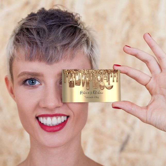 Catering Personal Chef Restaurant Drip Rose VIP Business Card (Creator Uploaded)