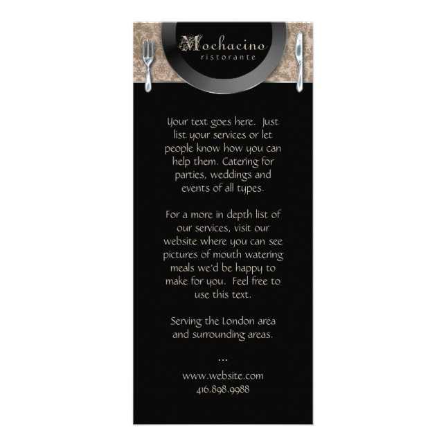 Catering Rack Card Cutlery Beige (Front)