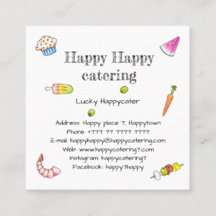 Catering Restaurant Event planner Grocery shop Square Business Card