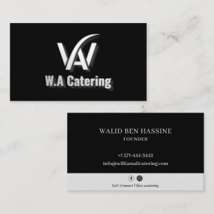 Catering Restaurant Professional Logo Black Business Card