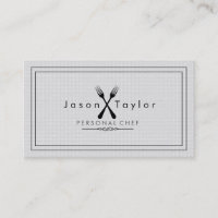 Catering Retro Grey Chef Black Fork Crossed