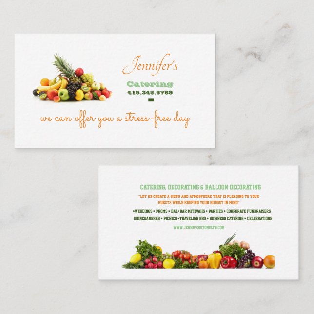 Catering Service Business Card (Front/Back)